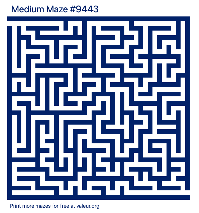 Free Printable Medium Maze number 9443