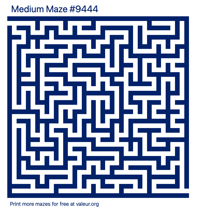 Free Printable Medium Maze number 9444