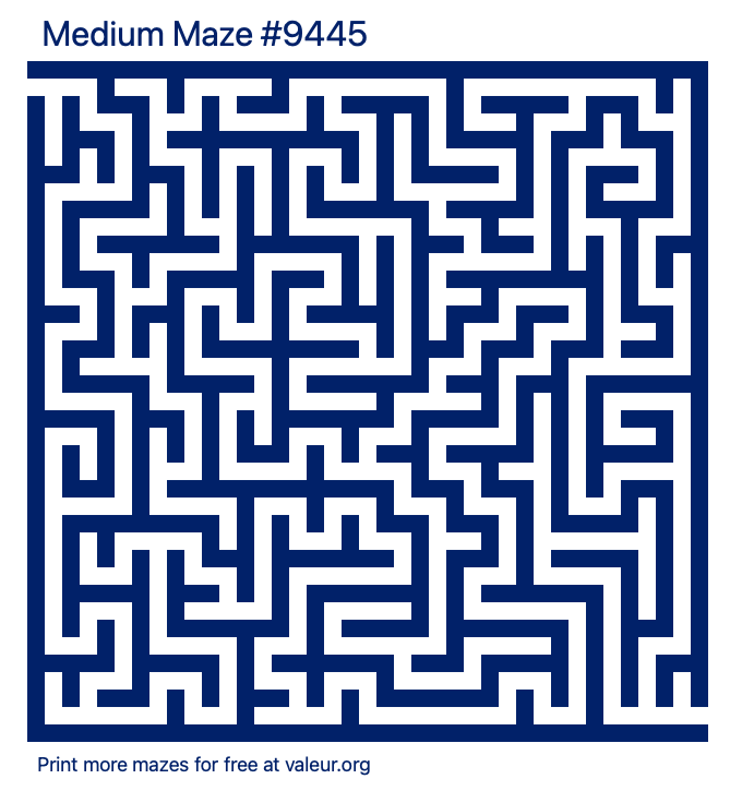Free Printable Medium Maze number 9445