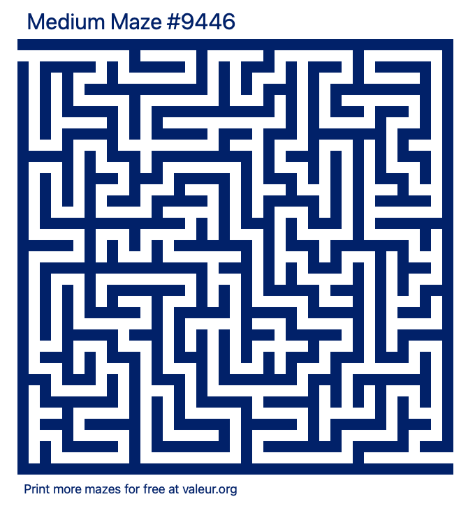 Free Printable Medium Maze number 9446