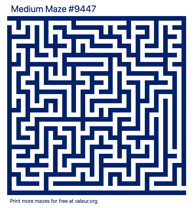 Free Printable Medium Maze number 9447