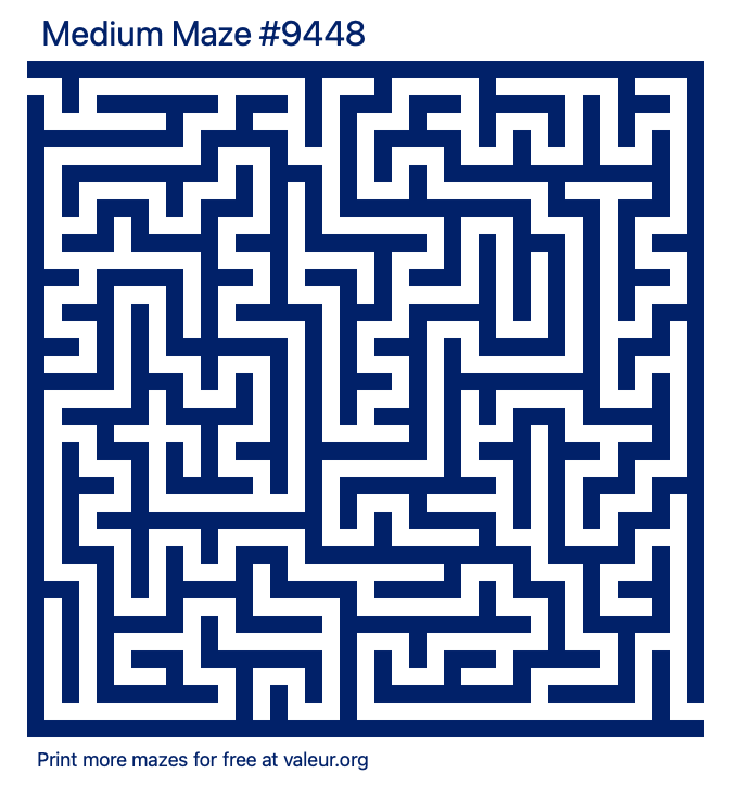 Free Printable Medium Maze number 9448