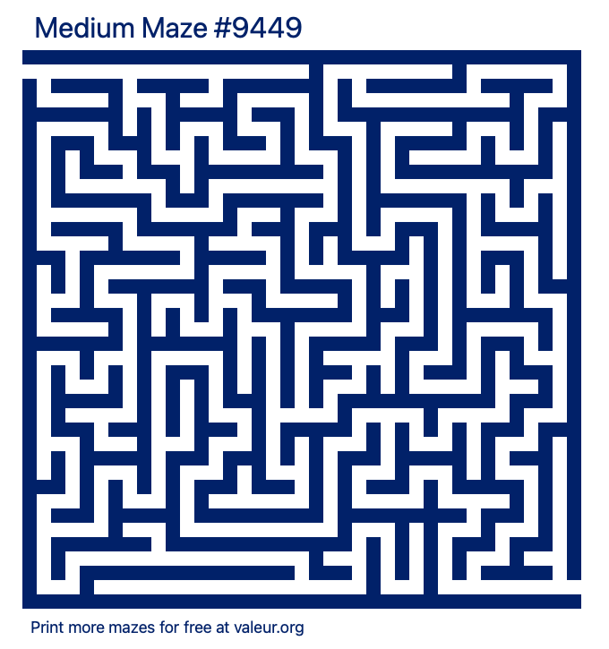 Free Printable Medium Maze number 9449