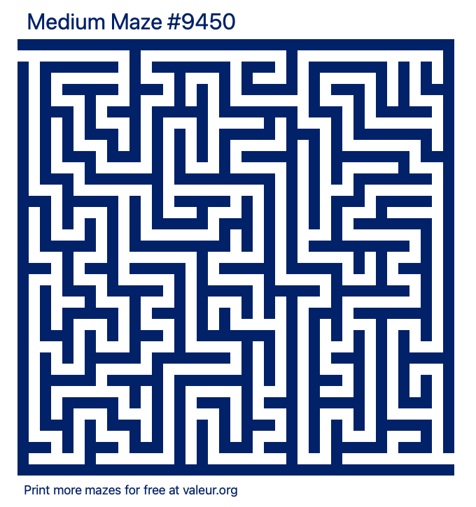 Free Printable Medium Maze number 9450