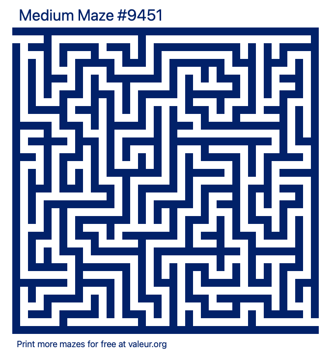 Free Printable Medium Maze number 9451