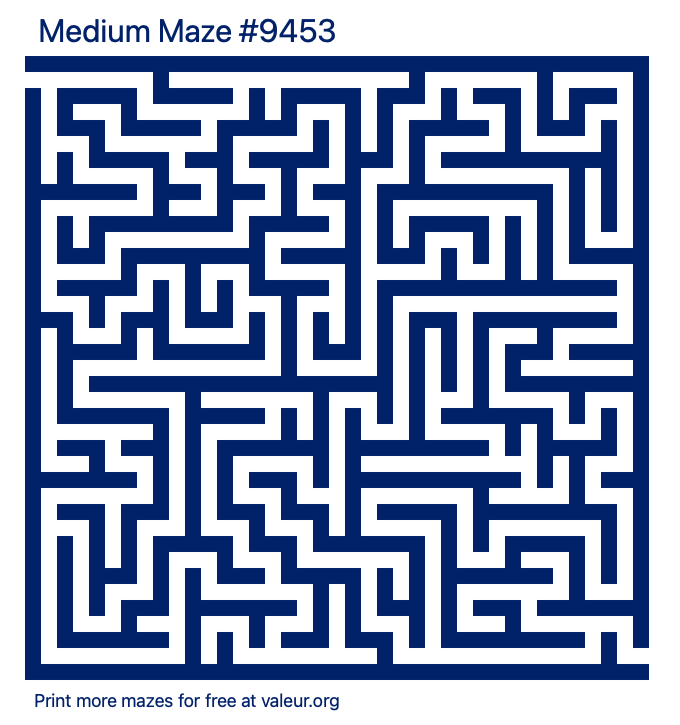 Free Printable Medium Maze number 9453