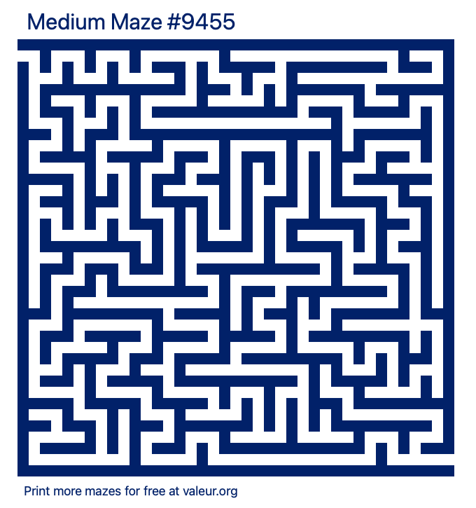 Free Printable Medium Maze number 9455