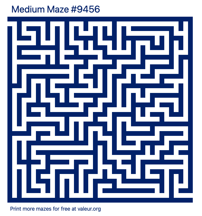 Free Printable Medium Maze number 9456