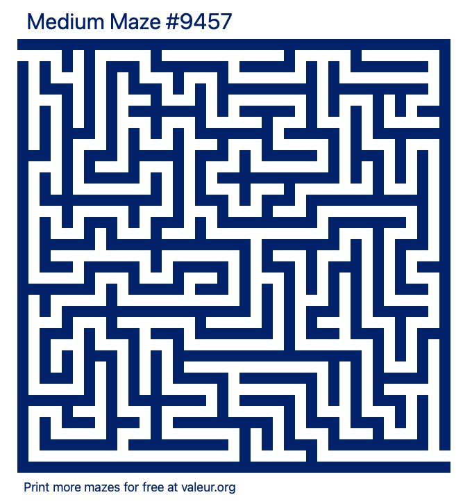 Free Printable Medium Maze number 9457