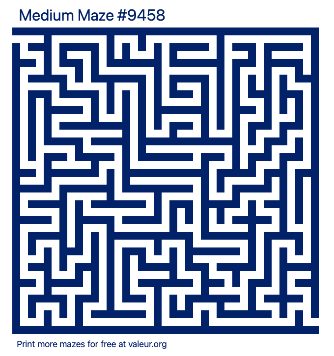 Free Printable Medium Maze number 9458