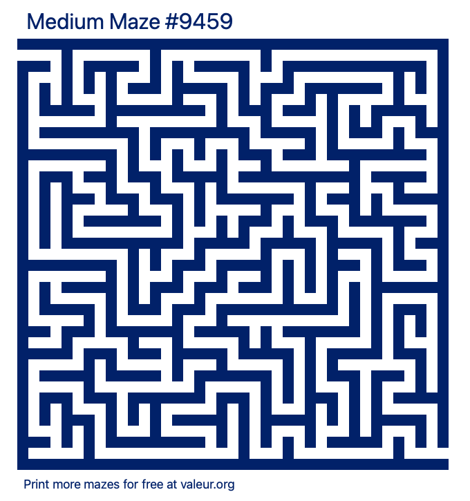 Free Printable Medium Maze number 9459