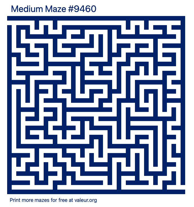 Free Printable Medium Maze number 9460