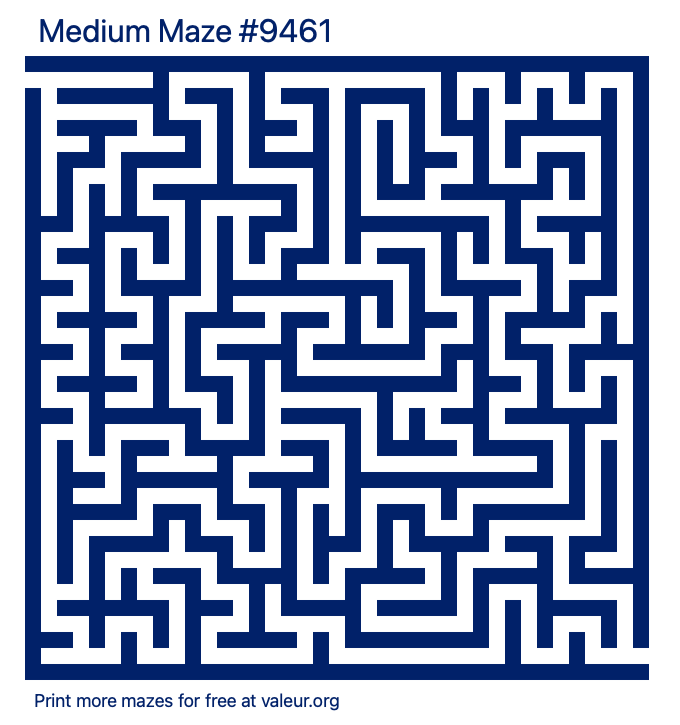 Free Printable Medium Maze number 9461