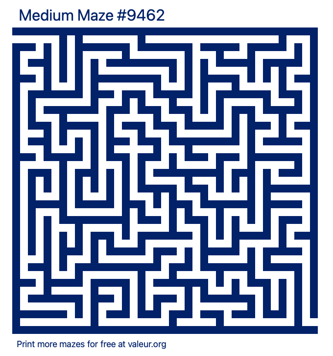 Free Printable Medium Maze number 9462