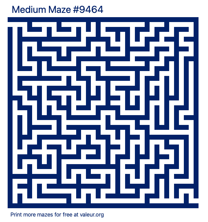 Free Printable Medium Maze number 9464
