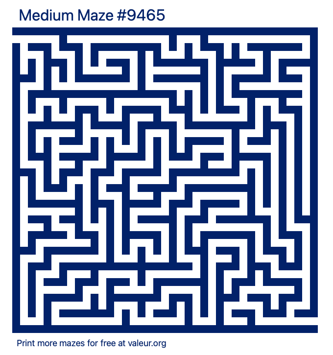 Free Printable Medium Maze number 9465