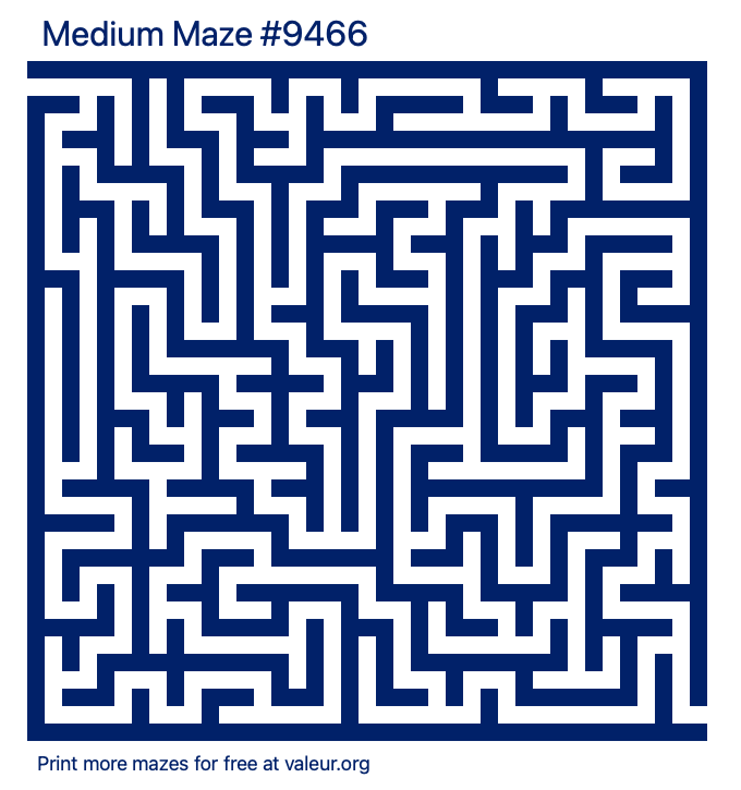 Free Printable Medium Maze number 9466