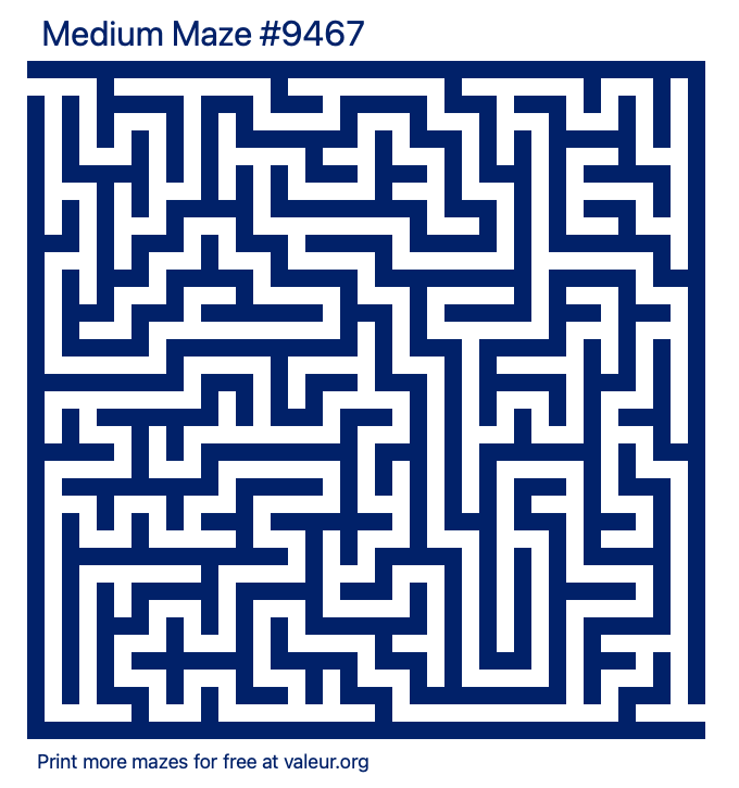 Free Printable Medium Maze number 9467