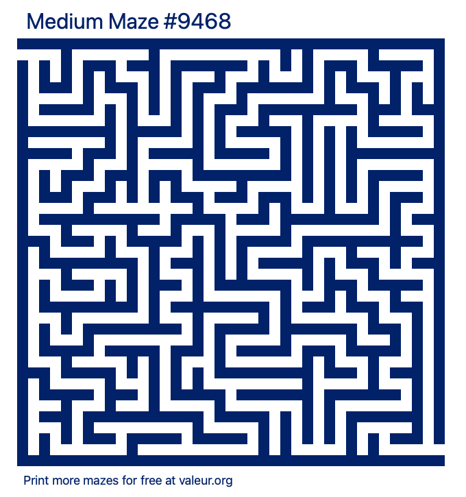 Free Printable Medium Maze number 9468