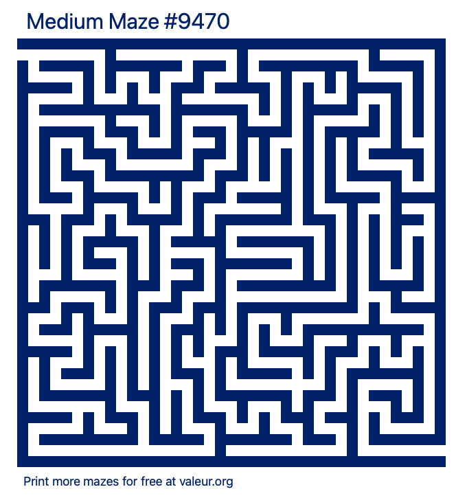 Free Printable Medium Maze number 9470
