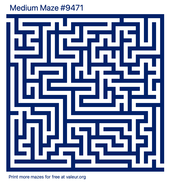 Free Printable Medium Maze number 9471