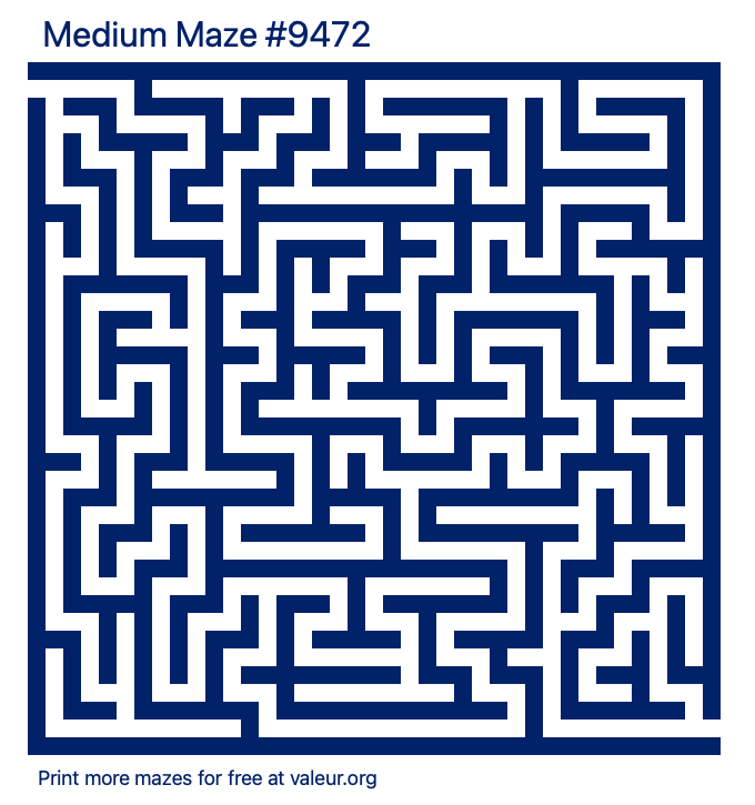 Free Printable Medium Maze number 9472
