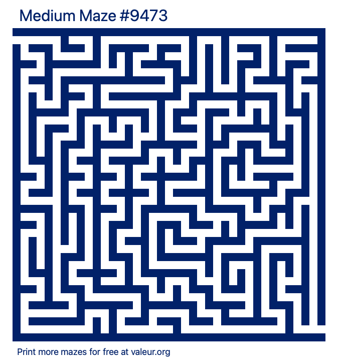 Free Printable Medium Maze number 9473