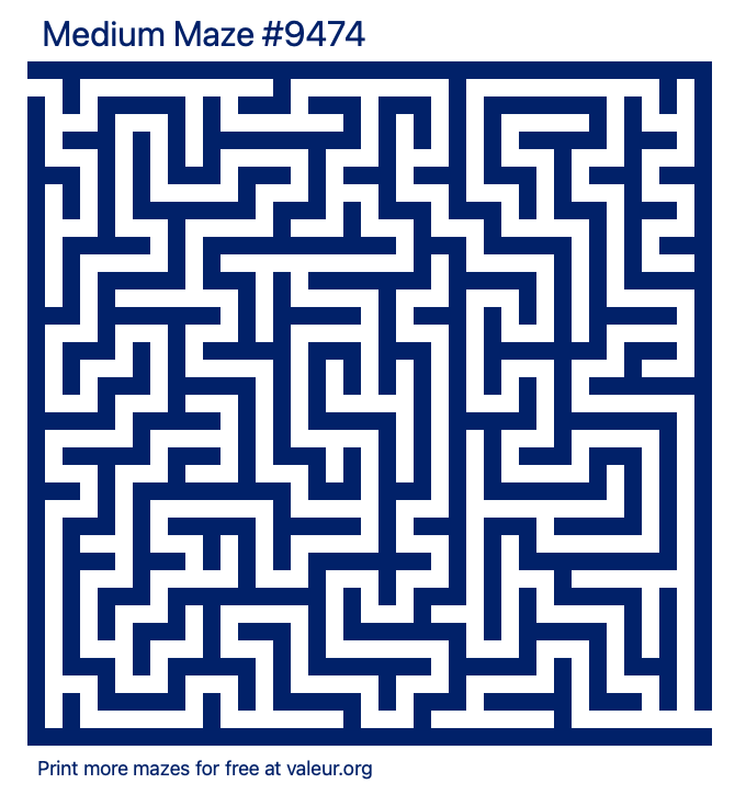 Free Printable Medium Maze number 9474