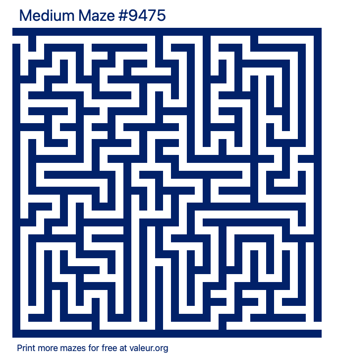 Free Printable Medium Maze number 9475