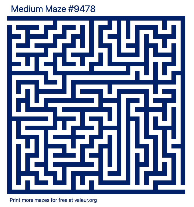 Free Printable Medium Maze number 9478