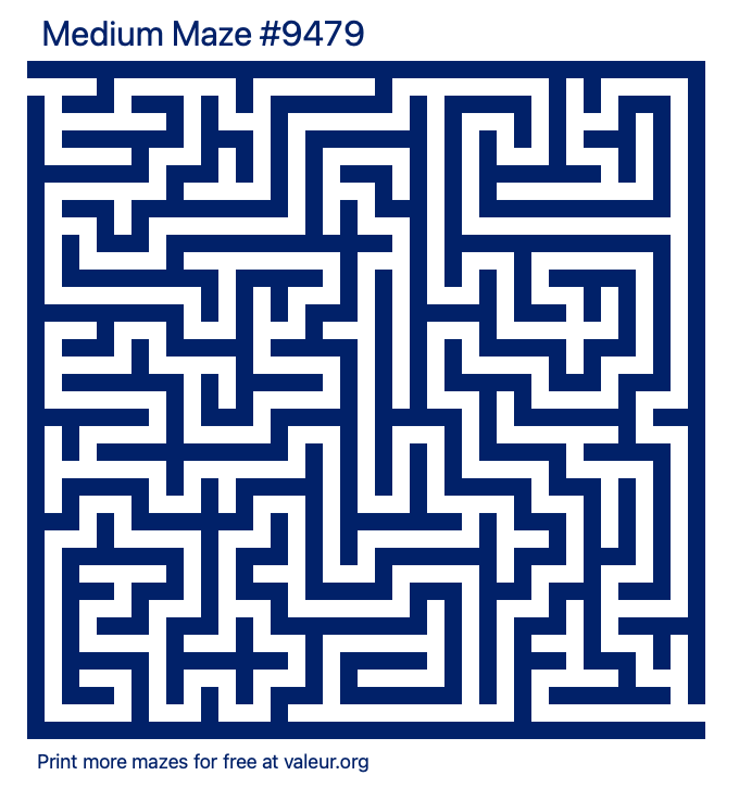 Free Printable Medium Maze number 9479