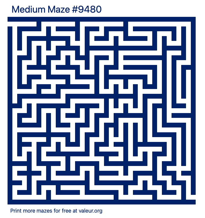 Free Printable Medium Maze number 9480