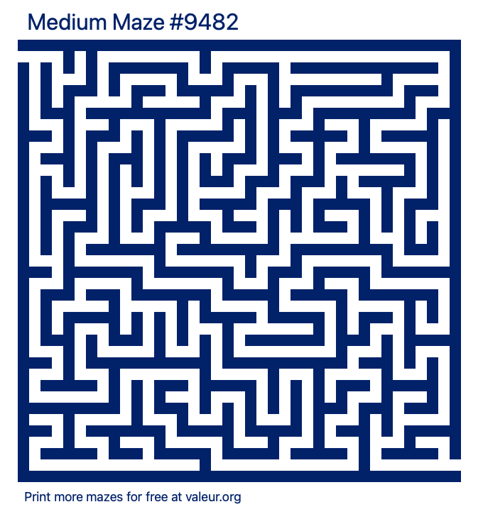 Free Printable Medium Maze number 9482
