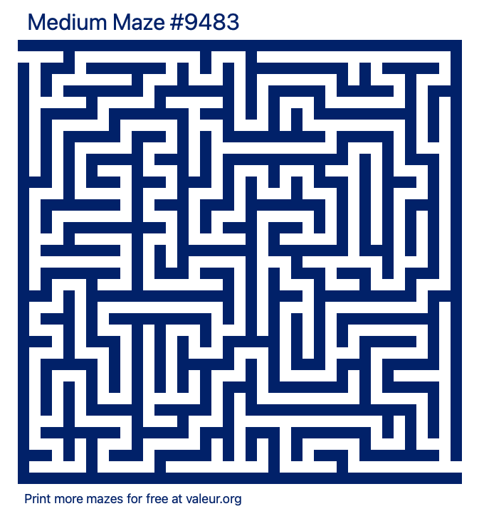 Free Printable Medium Maze number 9483