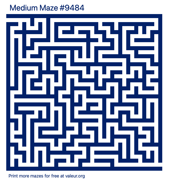 Free Printable Medium Maze number 9484