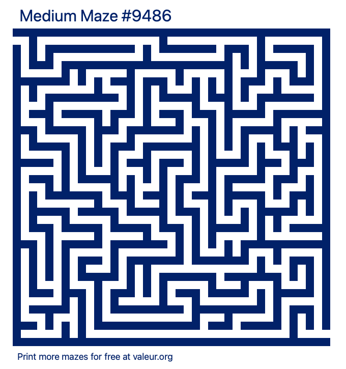 Free Printable Medium Maze number 9486