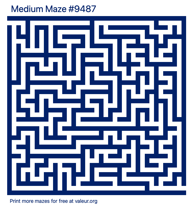 Free Printable Medium Maze number 9487