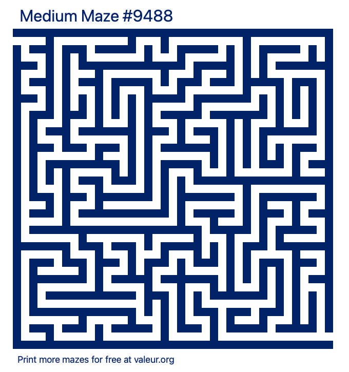 Free Printable Medium Maze number 9488