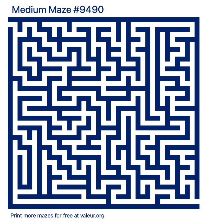 Free Printable Medium Maze number 9490