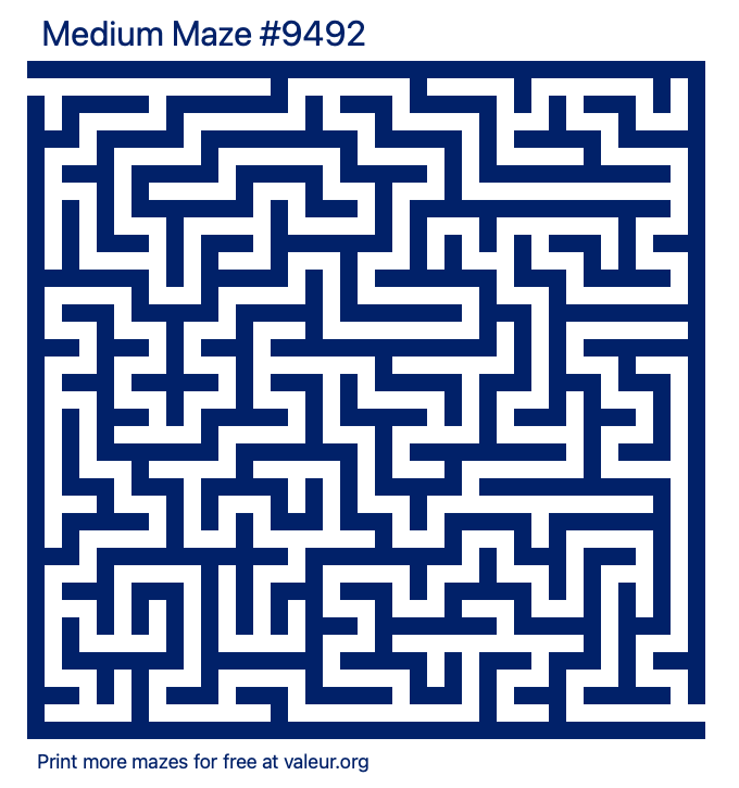 Free Printable Medium Maze number 9492