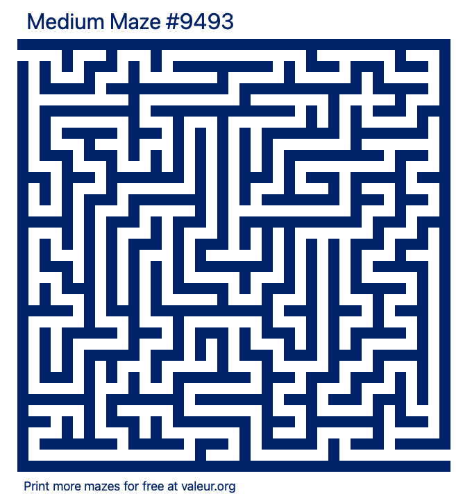 Free Printable Medium Maze number 9493