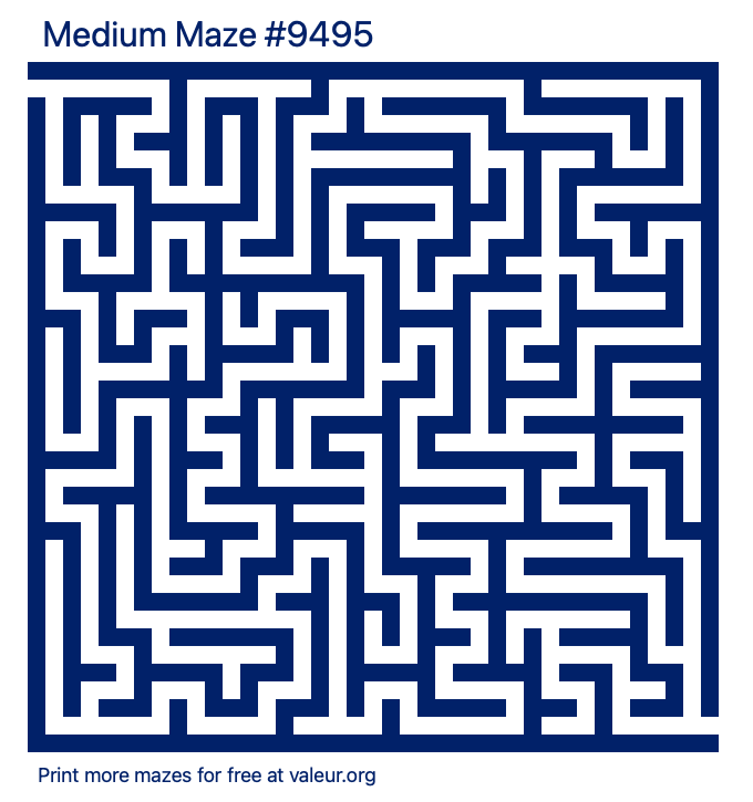 Free Printable Medium Maze number 9495