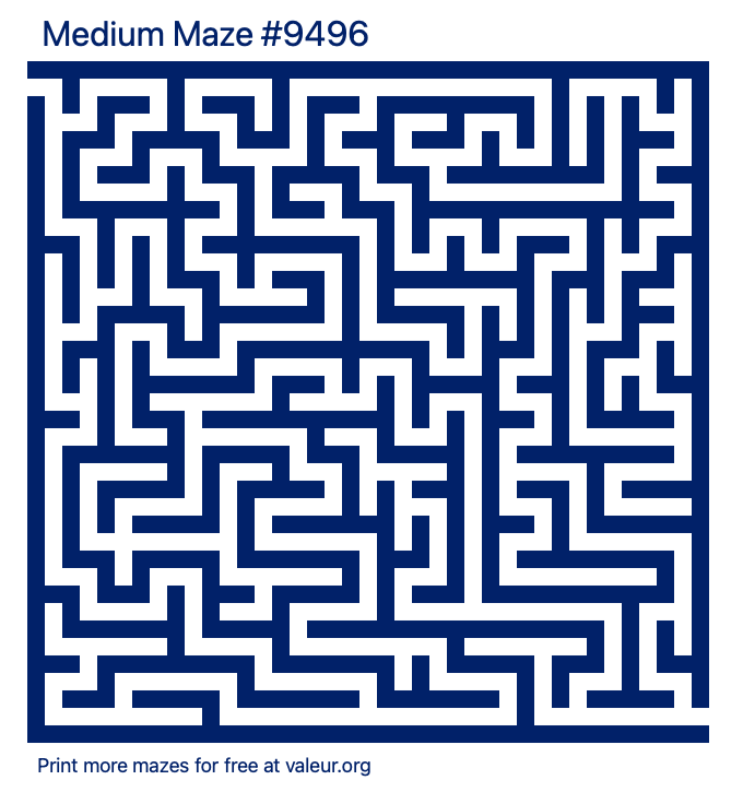 Free Printable Medium Maze number 9496