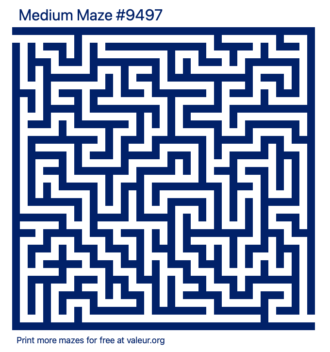 Free Printable Medium Maze number 9497