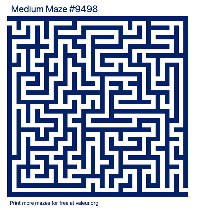 Free Printable Medium Maze number 9498