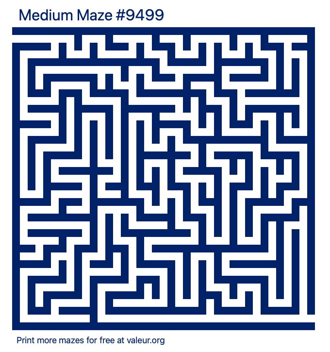 Free Printable Medium Maze number 9499