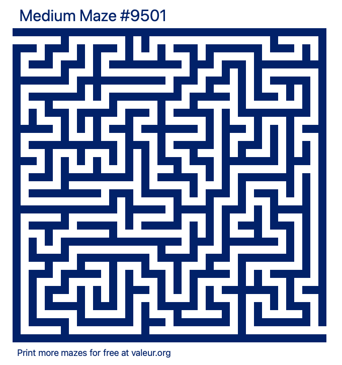 Free Printable Medium Maze number 9501