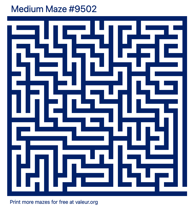 Free Printable Medium Maze number 9502