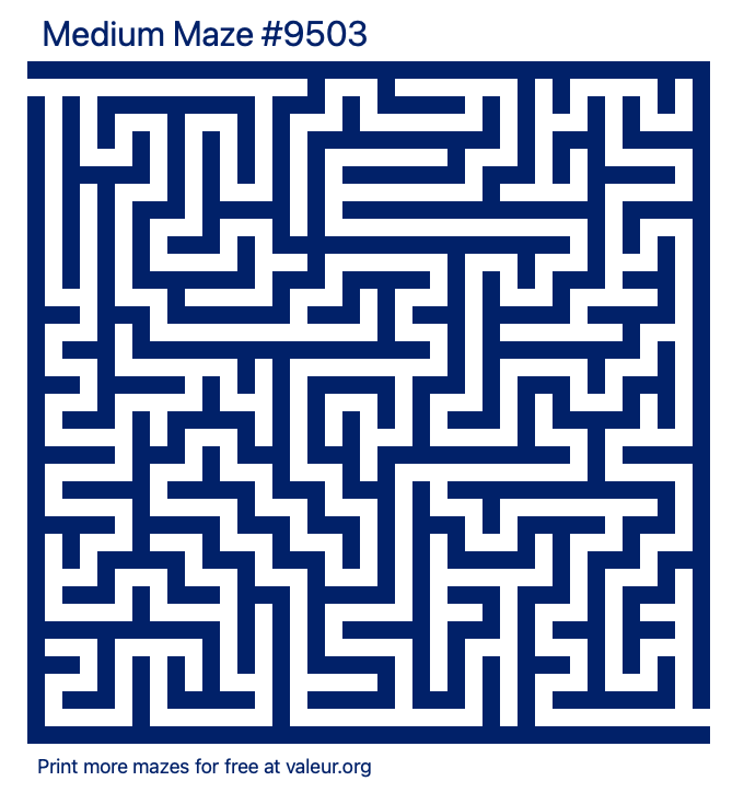 Free Printable Medium Maze number 9503