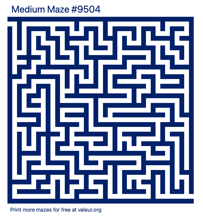 Free Printable Medium Maze number 9504